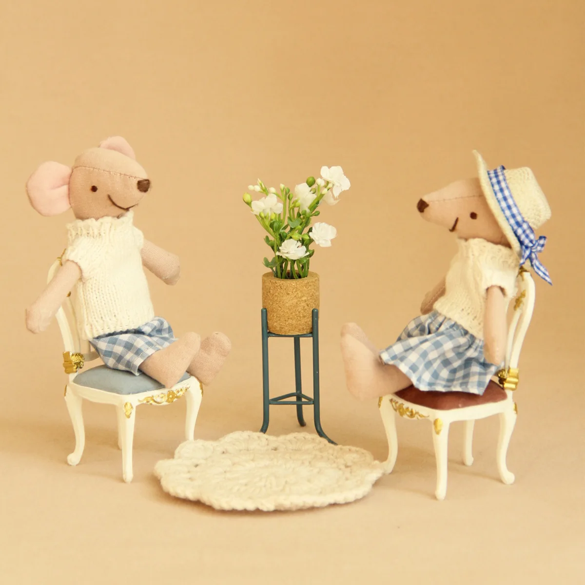 12 スケールミニチュアバロック人形椅子ヴィンテージロイヤルミニ椅子 BJD ドールハウスダイニング家具