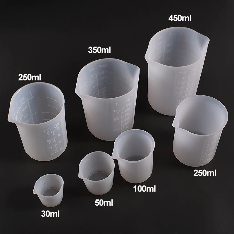 1PC 30-1000ml Silicone Measuring Cup Transparent With Scale Food-Grade Separating Cups DIY Cake Epoxy Resin Jewelry Making Tools