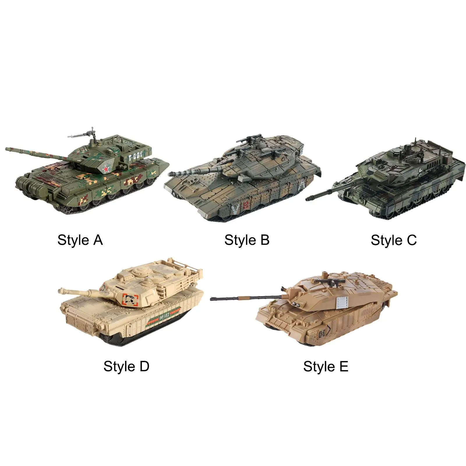 1/72 Scale Ornament Souvenir Education Toy Miniature Tank Model Kit for Table Scene Display Tabletop Decor Children Collection