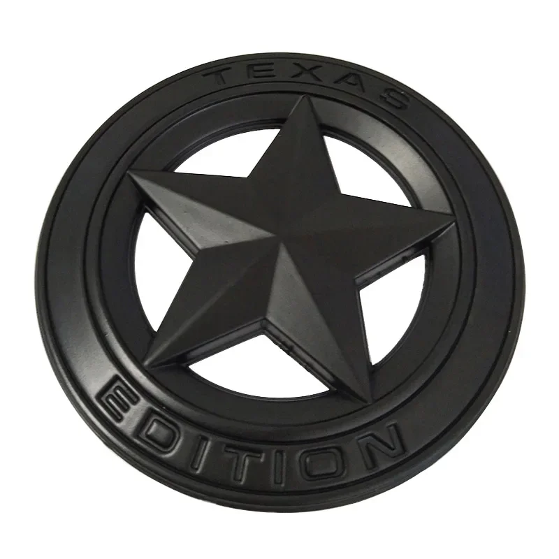 Metal TEXAS EDITION Shield Pentagram 3D Emblem Badge Car Fender Side Tail Body Sticker for JEEP Wrangler Liberty Grand Cherokee