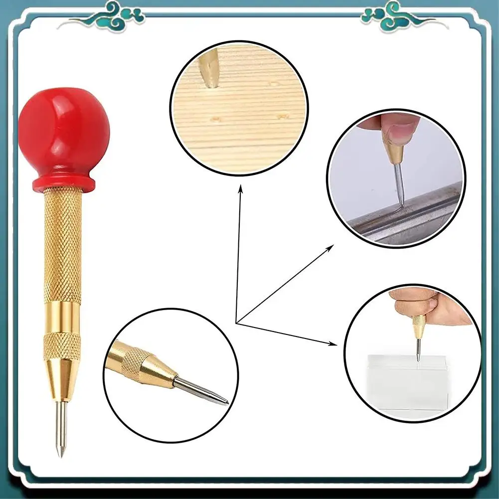 Easy To Use Automatic Center Punch Center Hole Punch With Cushion Cap Centering Punch For Stainless Steel Metal Wood Or Plastic