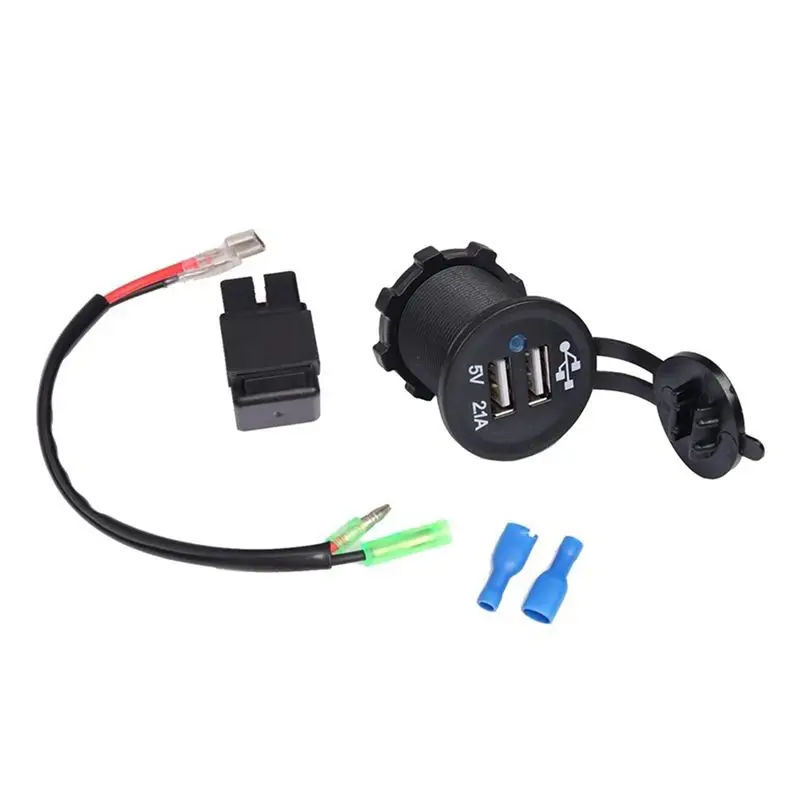 A30F-Motorcycle Double USB Socket Converter Adapter Socket For Kawasaki Versys 650 1000 X300 X650 Ninja 400 650