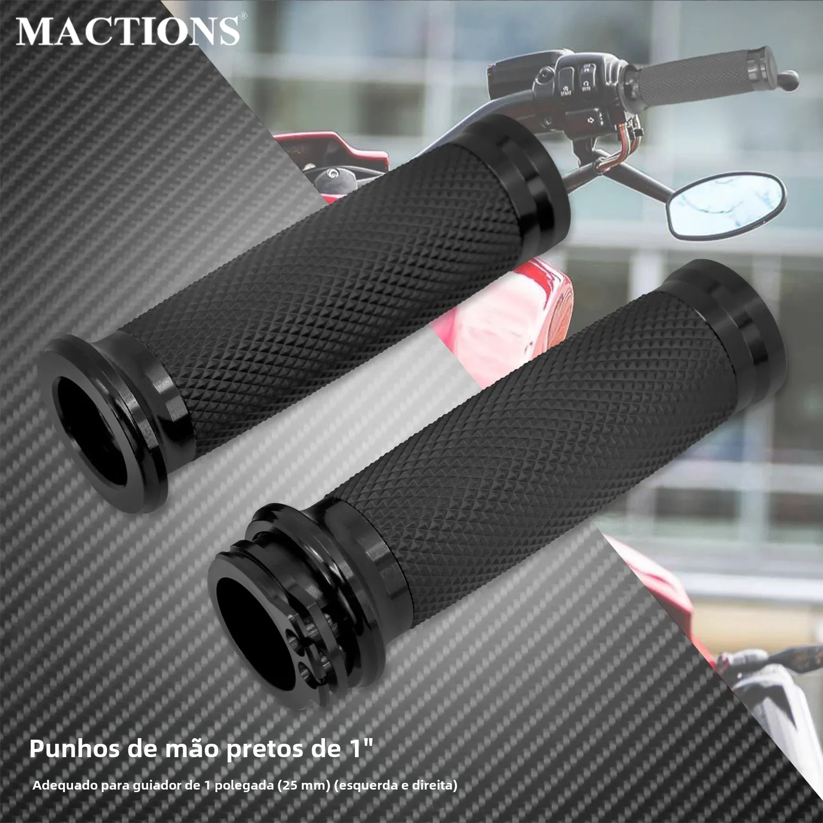Manopla para guidão de motocicleta, 1 polegada, 25mm, para harley sportster 883 1200 touring road king dyna vrsc softail personalizado