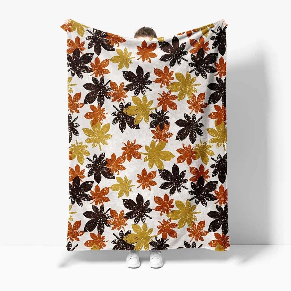 فو الفراء رمي بطانية الخريف الخريف ندفة الثلج طباعة مريحة لينة بطانية قطيفة ل أريكة سرير الديكور هدية