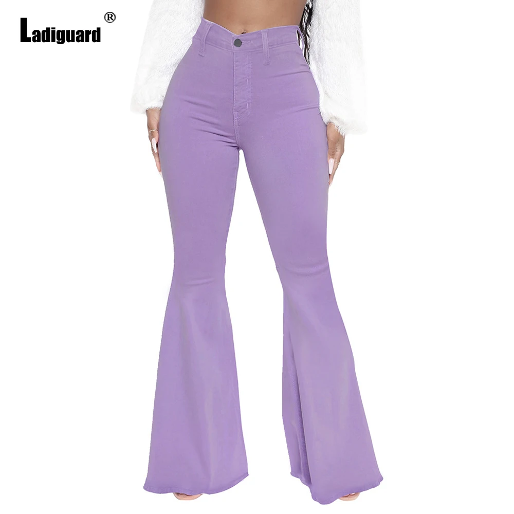 Ladiguard Women Boot Cut Demin Pants Girls Streetwear Sexy Flare Jeans Skinny Trouser 2022 European Style Fashion Skinny Pants