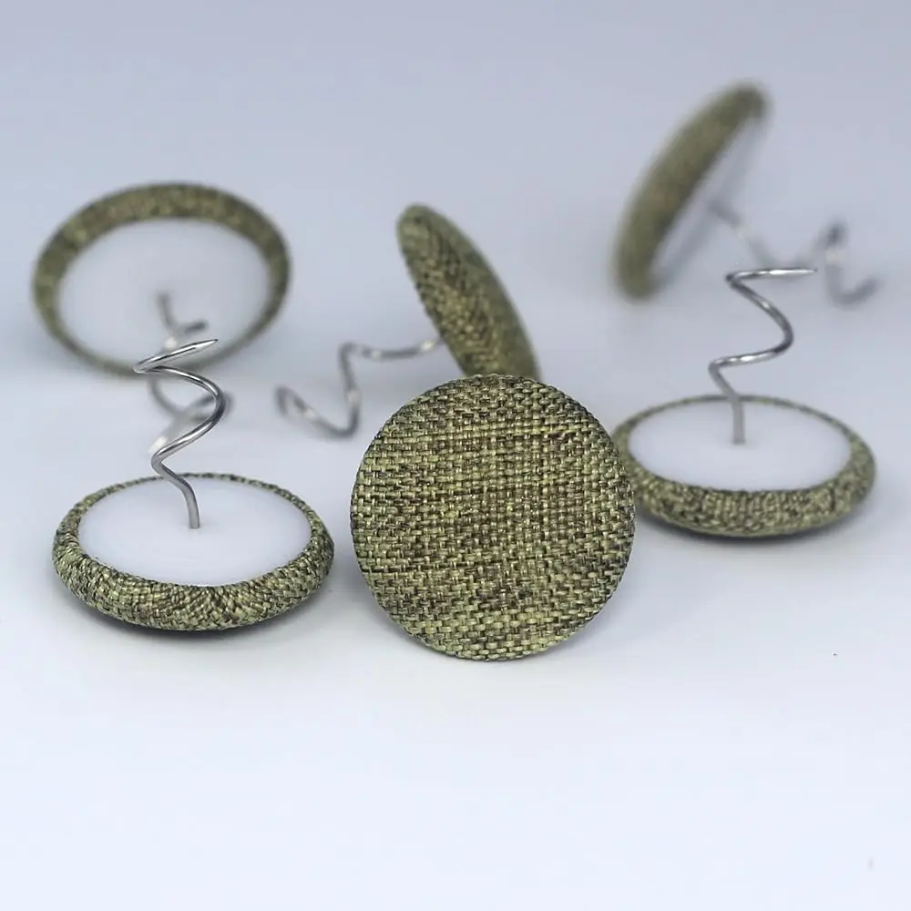 

24 Pcs Upholstery Tacks Headliner Pins Fabric Covered Button Twist Pins for Sofa，Armchair Caddies, Armrest Covers,Bed Skirts,
