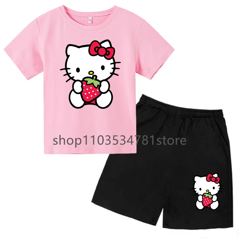 Tshirt Set Kids Baby Boys Clothing Sets Summer Baby Girls Short Sleeve Sports T Shirt+Shorts 2-piece Set Kids Clothes