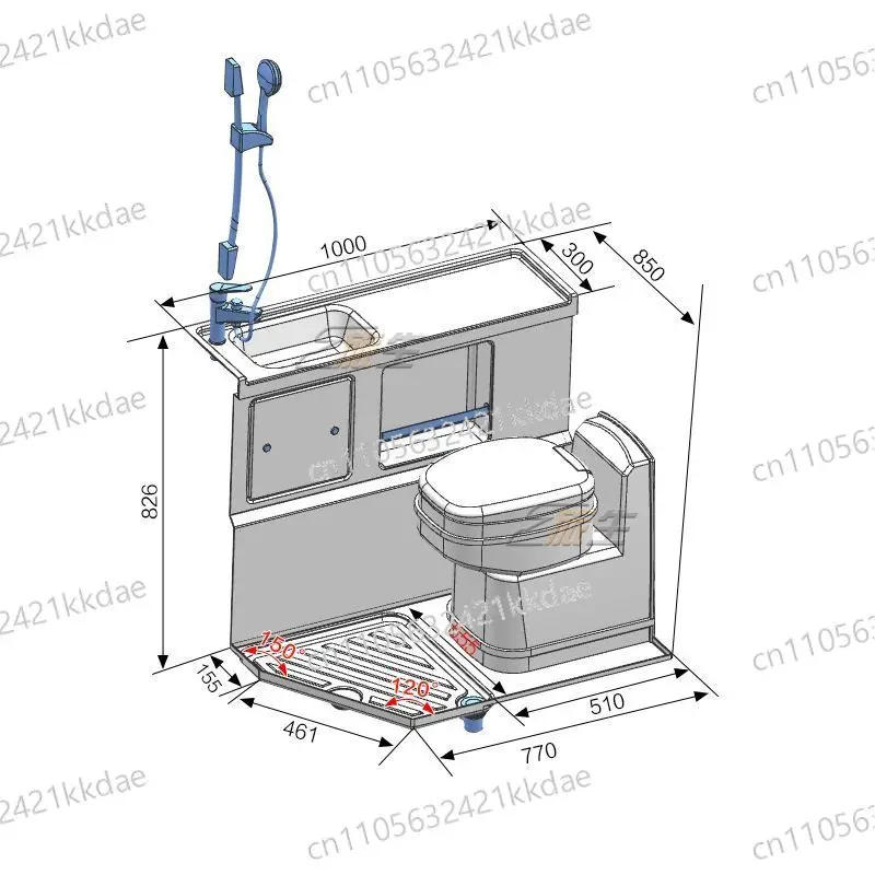 Autowaschbecken, Wohnmobil-Duschraum, Toilettenunterbau, Wohnmobil-Badezimmer-Umbauzubehör