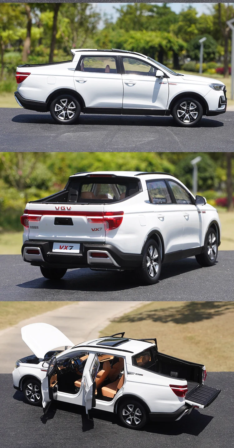 1:18 الأصلي الصين الوطنية الثقيلة شاحنة VGV VX7 بيك اب SUV على الطرق الوعرة مركبة بيك اب سبيكة نموذج سيارة