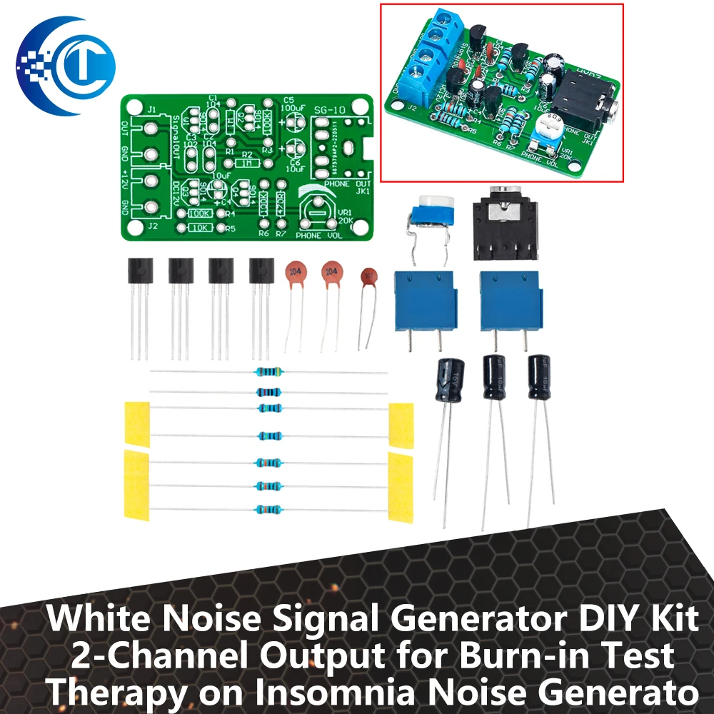 White Noise Signal Generator DIY Kit-2-Channel Output! for Burn-in Test Therapy on Insomnia Noise Generator
