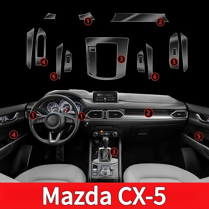

For Mazda CX5 17-23models interior protection Dashboard Multimedia Navigation Transparent Scratch-Resistant Film Modification