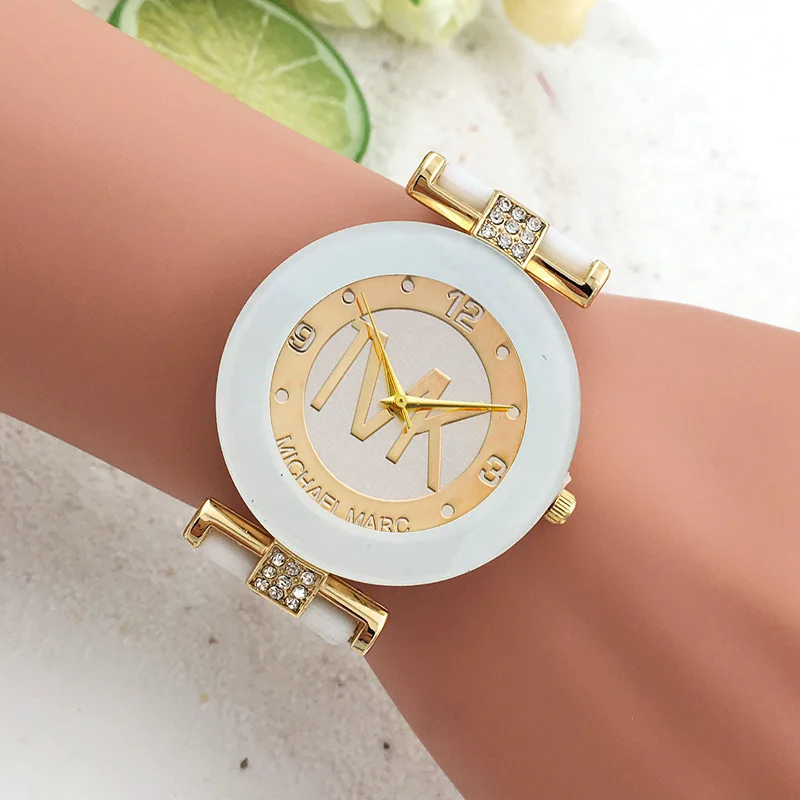 TVK-Montre-bracelet à quartz en gel de pton pour femme, montres noires, horloge de luxe, cadeau de mode, marque