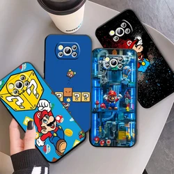 Cartoon Game Super M-Marios For Xiaomi Mi Poco F5 F4 F3 F2 X5 X4 X3 M6 M5 M5S M4 M3 C40 Pro GT NFC 5G Black Funda Phone Case