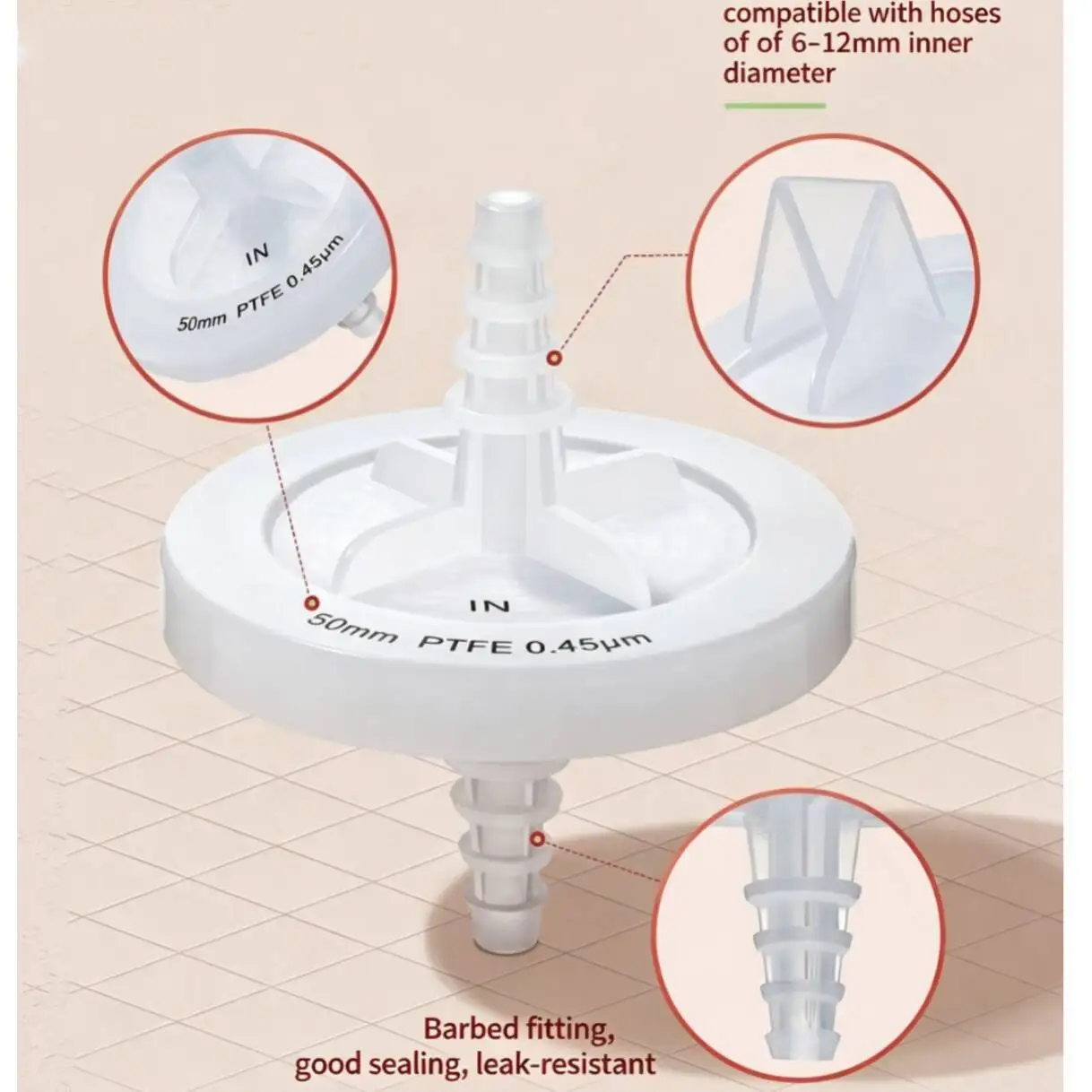 5Pcs 0.22/0.45μm PTFE Hydrophobic Butterfly Vent Filter Water Block Air Sterilizing Filter Universal Replacement For Various Lab