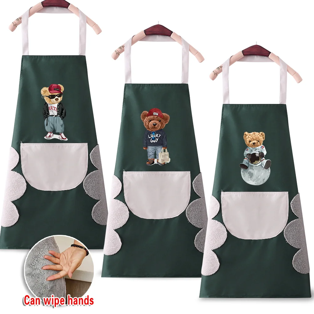 Kitchen Household Cooking Work Clothes Light and Thin with Pockets Can Wipe Hands Work Clothes Universal Sleeveless Apron