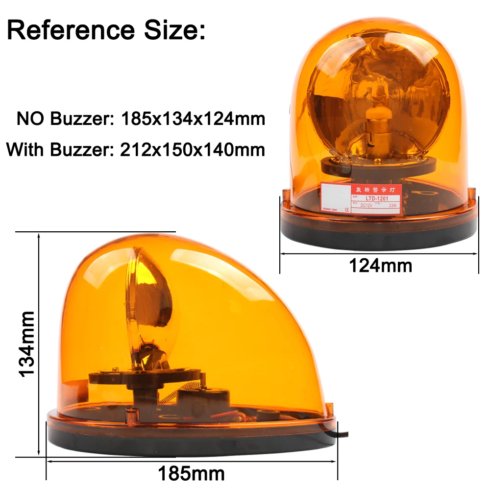 Absorption magnétique LTD-1201J Rotation Revolwaped Alarme lumineuse à l\'iode DC12V24V Indicateur d\'escargot Lampe de signalisation pour véhicule