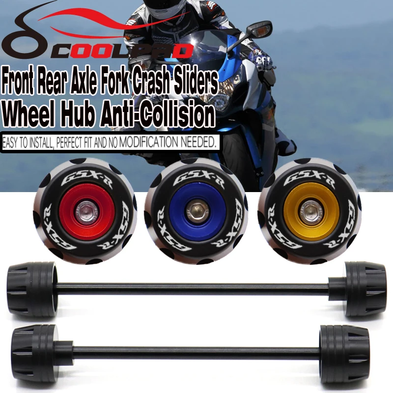 For SUZUKI GSXR1000 GSXR GSX-R 1000 GSX-R1000 2007-2016 Motorcycle Front & Rear Wheel Fork Axle Sliders Cap Crash Protector Kit