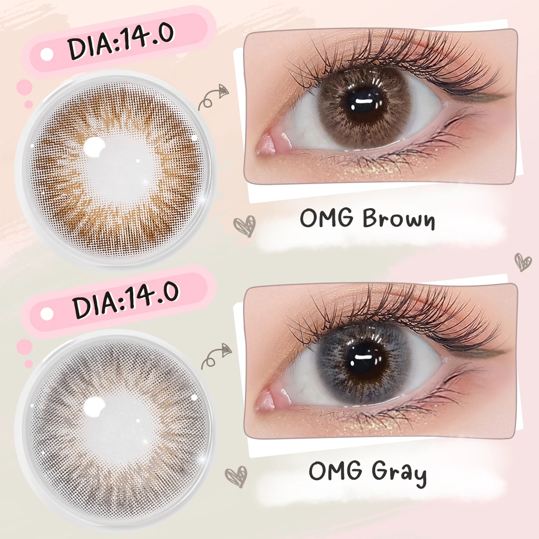 (0.00~-6.00) MAGISTER 16mm Big Eyes Graduated Contact Lenses With Diopters Black/Brown Cosmetic 14.5mm Contact Lenses 6 Months