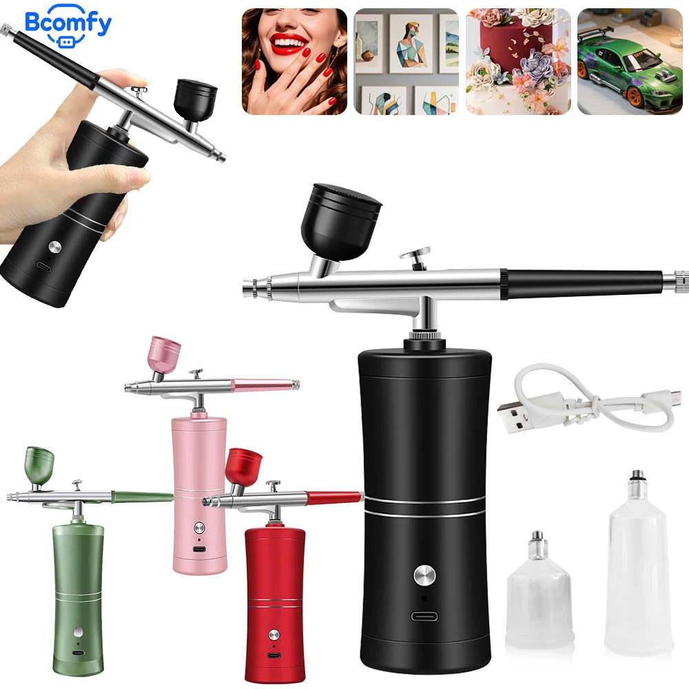 Airbrush Nail with Compressor Cordless Portable Airbrush Nails For Nail Art Cake Painting Craft Sprayer