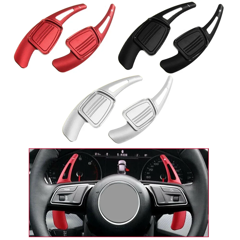 Aluminum Car Steering Wheel Gear Shift Paddle Shifters For Audi A3 / S3 facelift A5 S5 2017 A4 B9 Q7 2016-2017 TT TTS