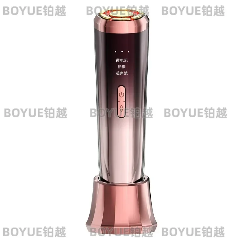 EMS Microcurrent Face Lifting Device Red Blue Light Therapy Ultrasonic Skin Tightening Tool Hot Compress Anti Wrinkle Beauty