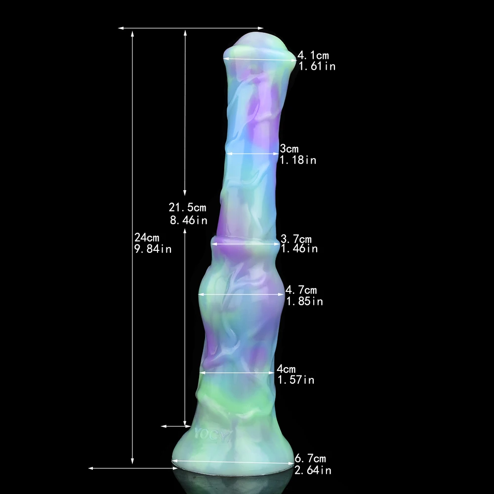 FAAK Silicone Luminous Knot Horse Dildo With Strong Suction Cup Fantasy Animal Penis Sex Toys for Women Men Anal Massage