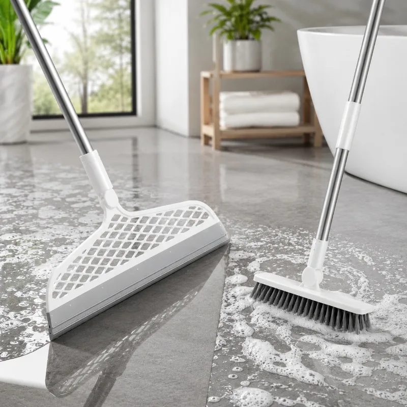1pc Bathroom Floor Brush Detachable Magic Broom Brush Mop for Corners and Crevices Multi-surface Cleaning Tool