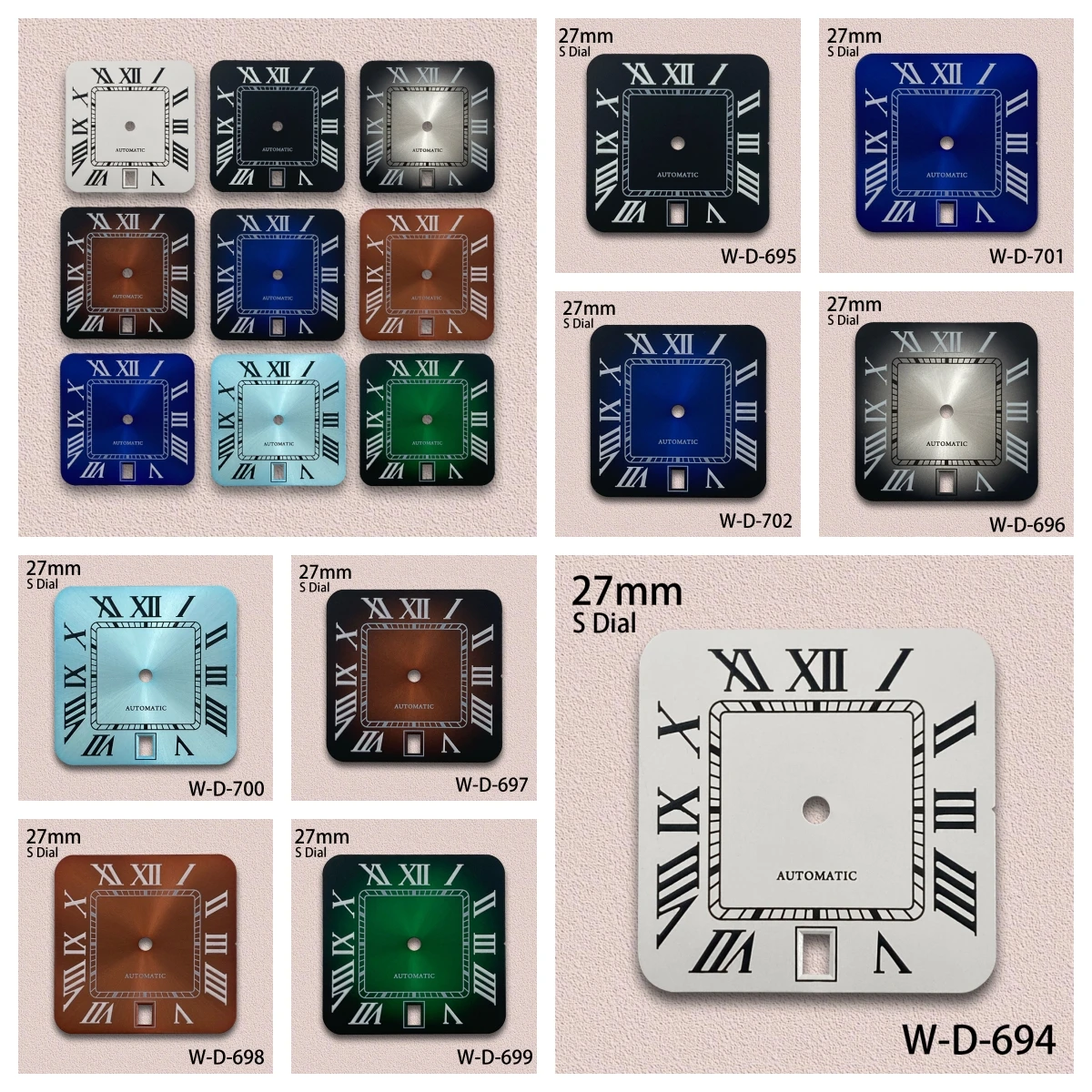 28.5/27/29.5/31/31.8mm S/GS GMT Logo Dial Suitable NH35/NH34/VK63 Movement Green/Blue/No Luminous Watch Modification Accessories
