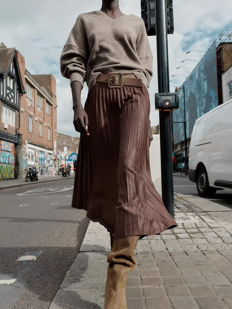 ファイオナブル ソフト Vネック ロングスリーブ ニットセーター レディース エレガント 多用途 秋の新作 欧風 スタイリッシュ クルーネック