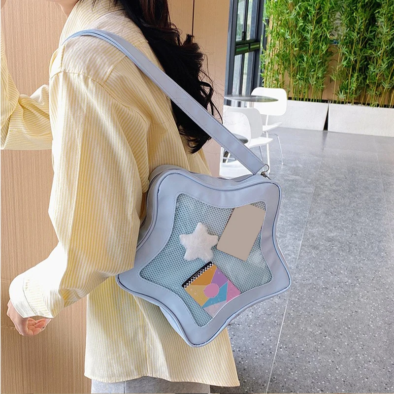 

Fashion New Itabag Korean-style Niche Five-pointed Star Crossbody Bag Large-capacity Transparent Shoulder Bag Cute Exquisite Bag
