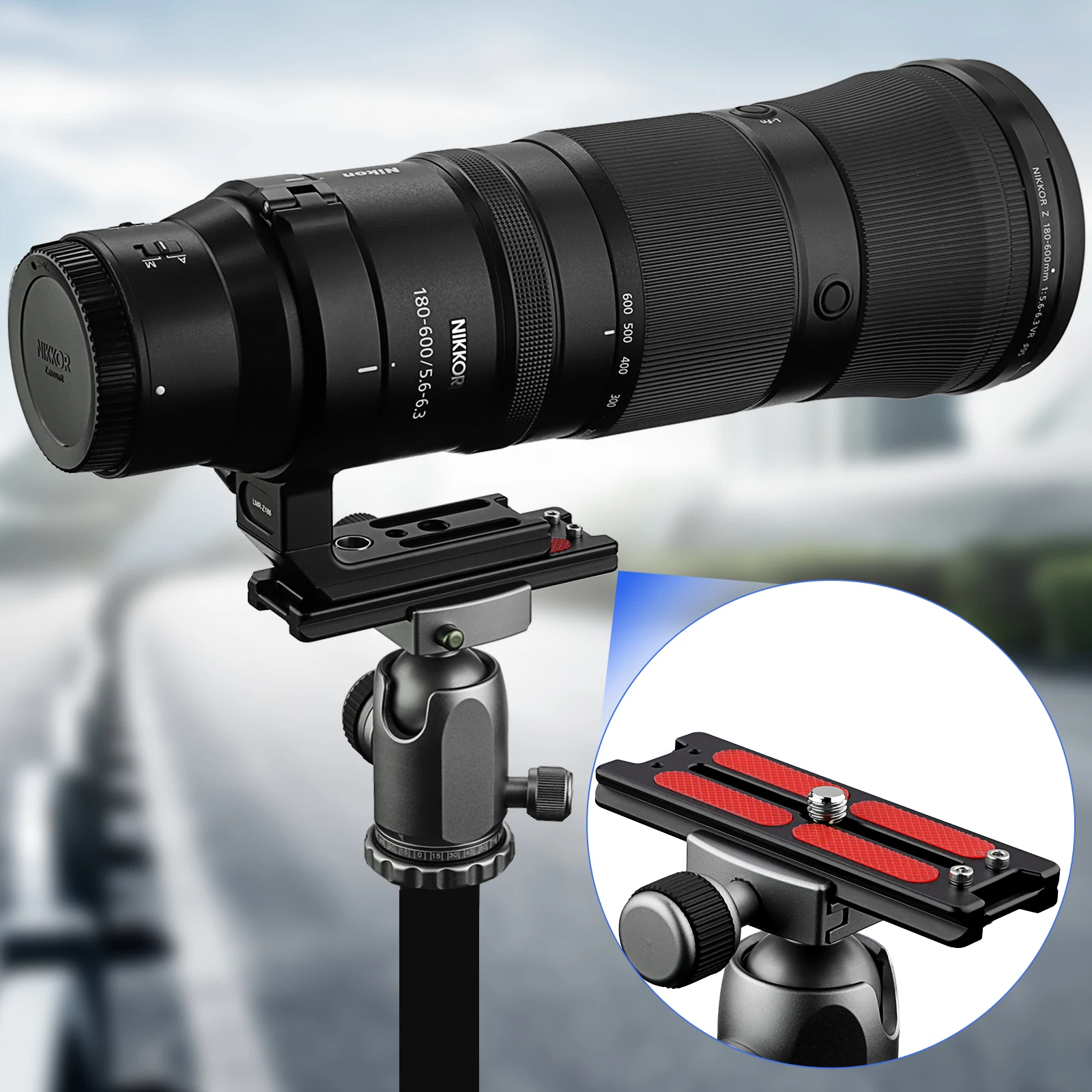 Haoge HQR-110 ترايبود أركا لوحات 110 مللي متر العالمي أركا السويسري الإفراج السريع لوحة لكانون RF 200-800 مللي متر F6.3-9 IS USM عدسة ترايبود