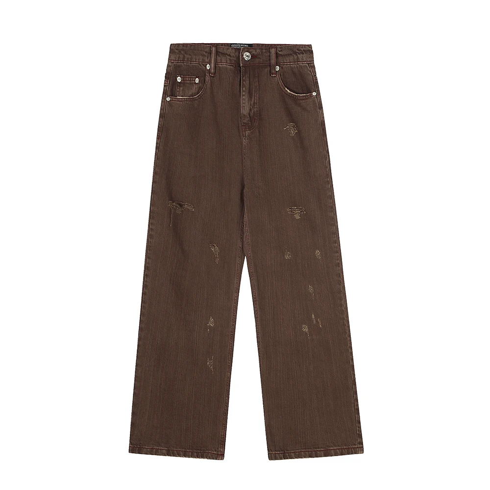 

Jeans for Men Streetwear Boot Cut Harajuku Loose Baggy Denim Trousers2