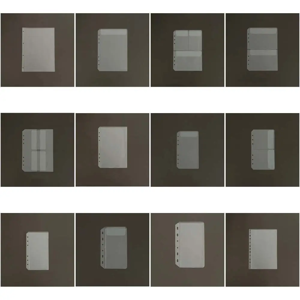 10Pcs Transparent Loose-Leaf Notebook Refill Paper A7 A6 A5 A4 PVC Refill Spiral Page Binder Indexing Cards Files Reports Binder