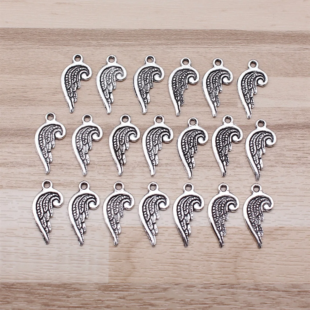 IFOCUS 20pcs/Lot Angel Wings Charms For DIY Jewelry Making Zinc Alloy 19x10mm/0.75x0.39inch