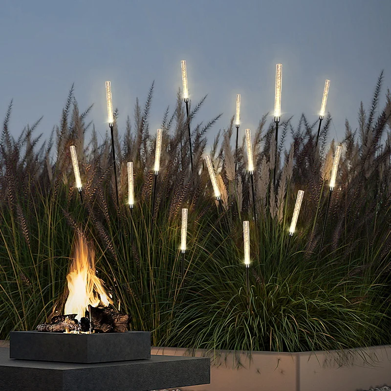 Metal Acrylic IP65 Firefly Solar Lamp Waterproof LED Outdoor Park Courtyard Garden Path Landscape
