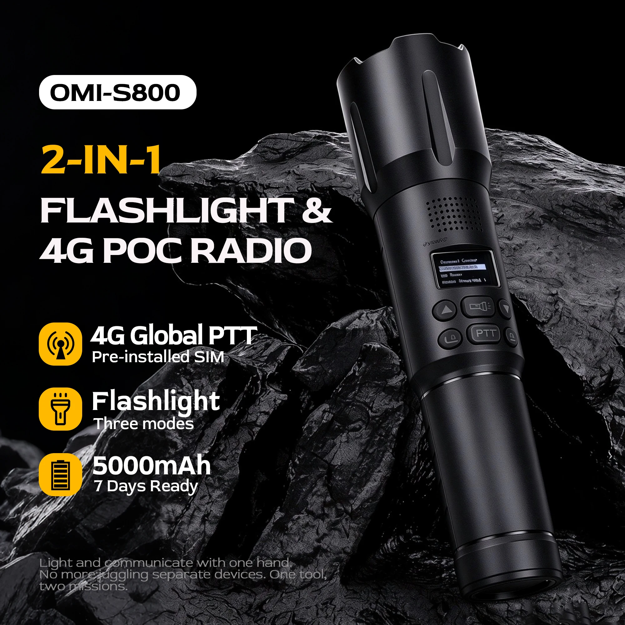 OMIZN Walkie Talkie 4G POC Global Signal 5000 KM Radio LED Lighting Camping Portable Radios Miles for Hiking and Camping S800