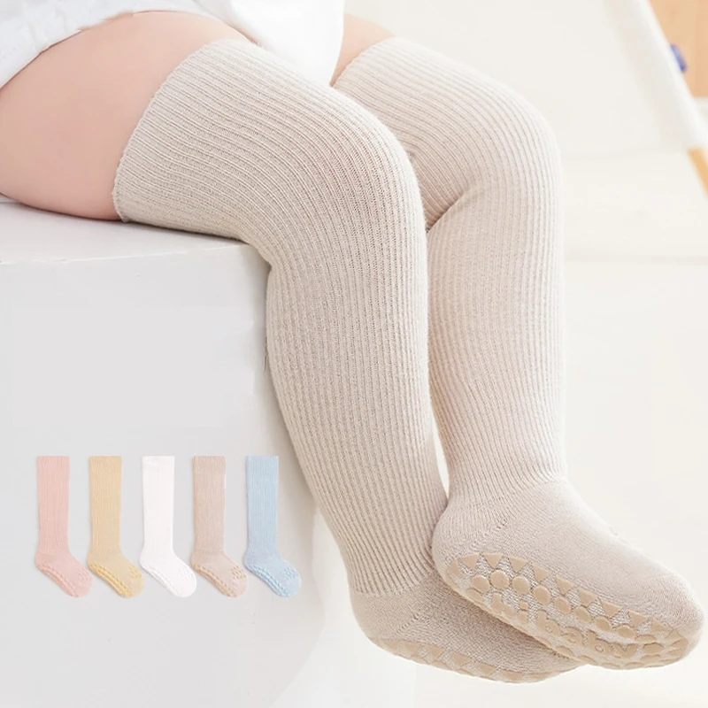 

Anti Slip Baby Socks Boneless Cotton Kids Knee Hight Socks for Girls Boys Children Accessories Cute Toddler Socks 1-3Y