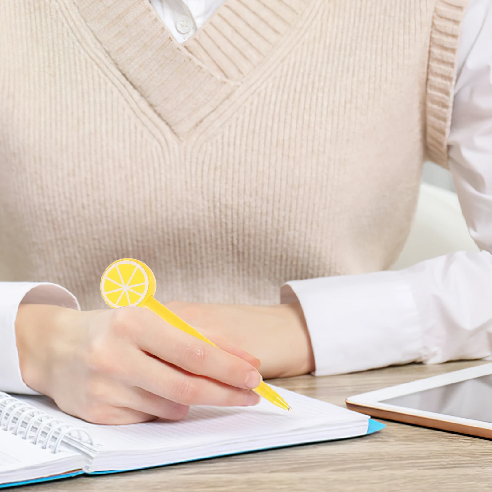 

12 Pcs Portable Fruit Shaped Neutral Pen Office Gifts Write Plastic Lemon for School Supplies
