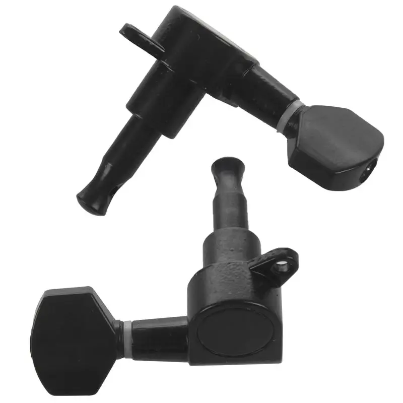 Guitar Sealed Small Peg Tuning Pegs Tuners Machine Heads For Acoustic Electric Guitar Guitar Parts( Black 3R3L)