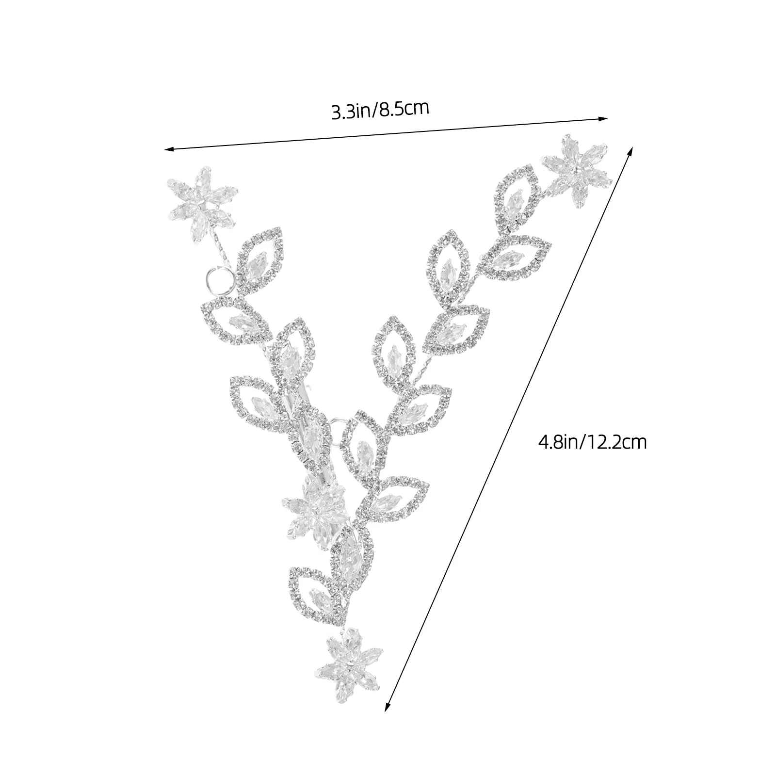 دبوس شعر أنيق على شكل أوراق حجر الراين إكسسوارات الزفاف مشبك متألق متين للنساء مشبك شعر الزفاف