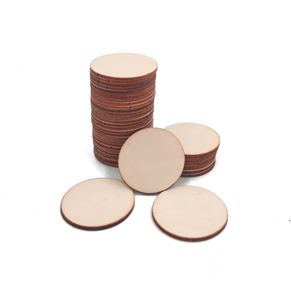 Natural Blank Wood Pieces Slice Round Unfinished Wooden Discs for Crafts Centerpieces Wooden DIY Christmas Ornaments