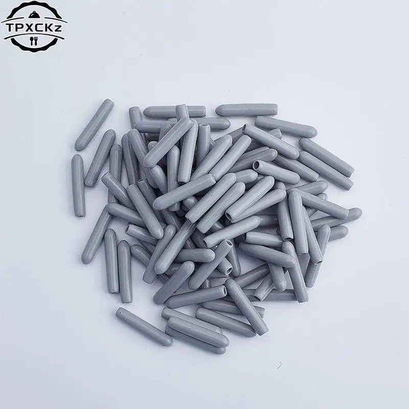 100pcs Dishwasher Rack Caps Tip Tine Cover Cap Flexible Round End Caps (Grey/White)