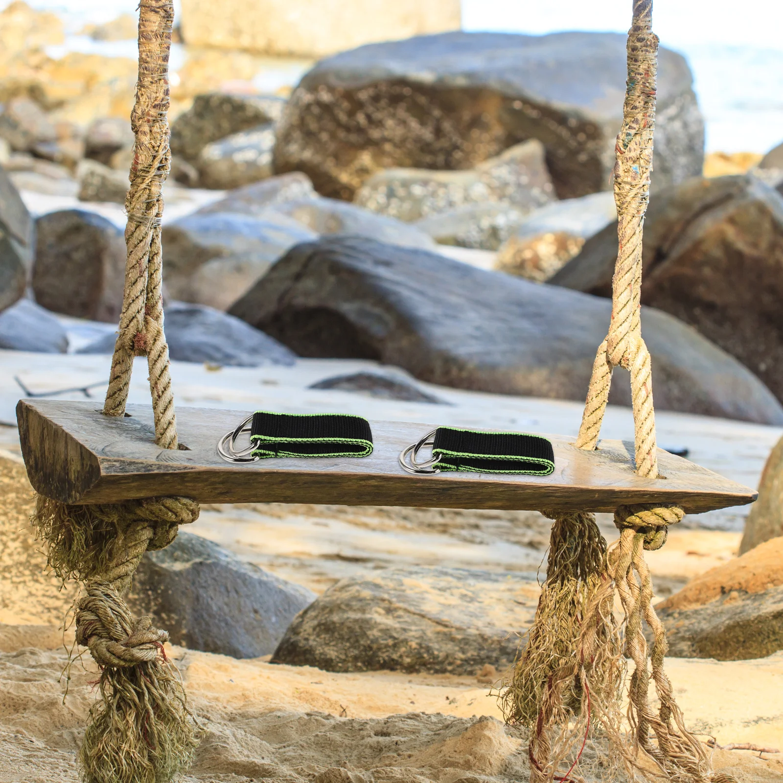 

4Pcs Double-Layer Heavy Duty Tree Swing Straps for Hammock Hanging Rope Outdoor Camping Garden Use Suspension Ropes with Wide