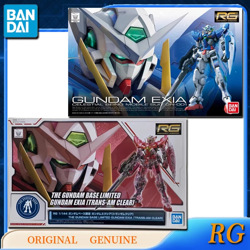 Bandai Original Genuine RG GUNDAM EXIA /THE GUNDAM BASE LIMITED GUNDAM EXIA[TRANS-AM CLEAR] Action Figures Toys Model Ornaments