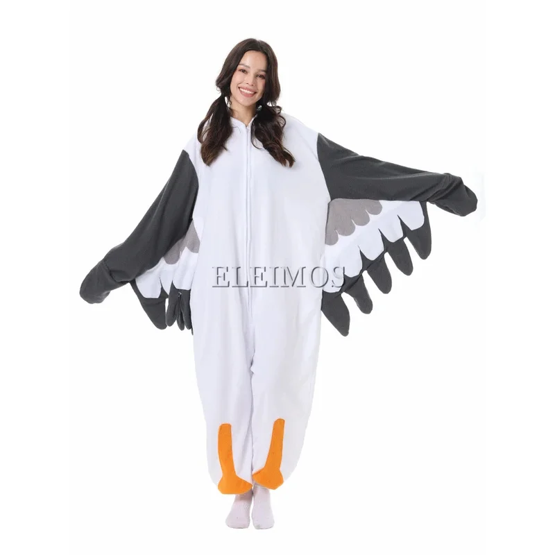 ELEIMOS-mono de Halloween de gaviota para mujeres y hombres, pijamas Kigurumis de animales para adultos, pijama de dibujos animados, ropa de casa, disfraz de Cosplay