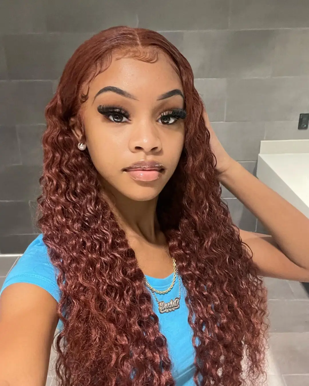 

30 Inch Reddish Brown Lace Frontal Wig Human Hair 4X4 5x5 Curly Wigs Colored Lace Front Human Hair Wigs Pre Plucked for Women