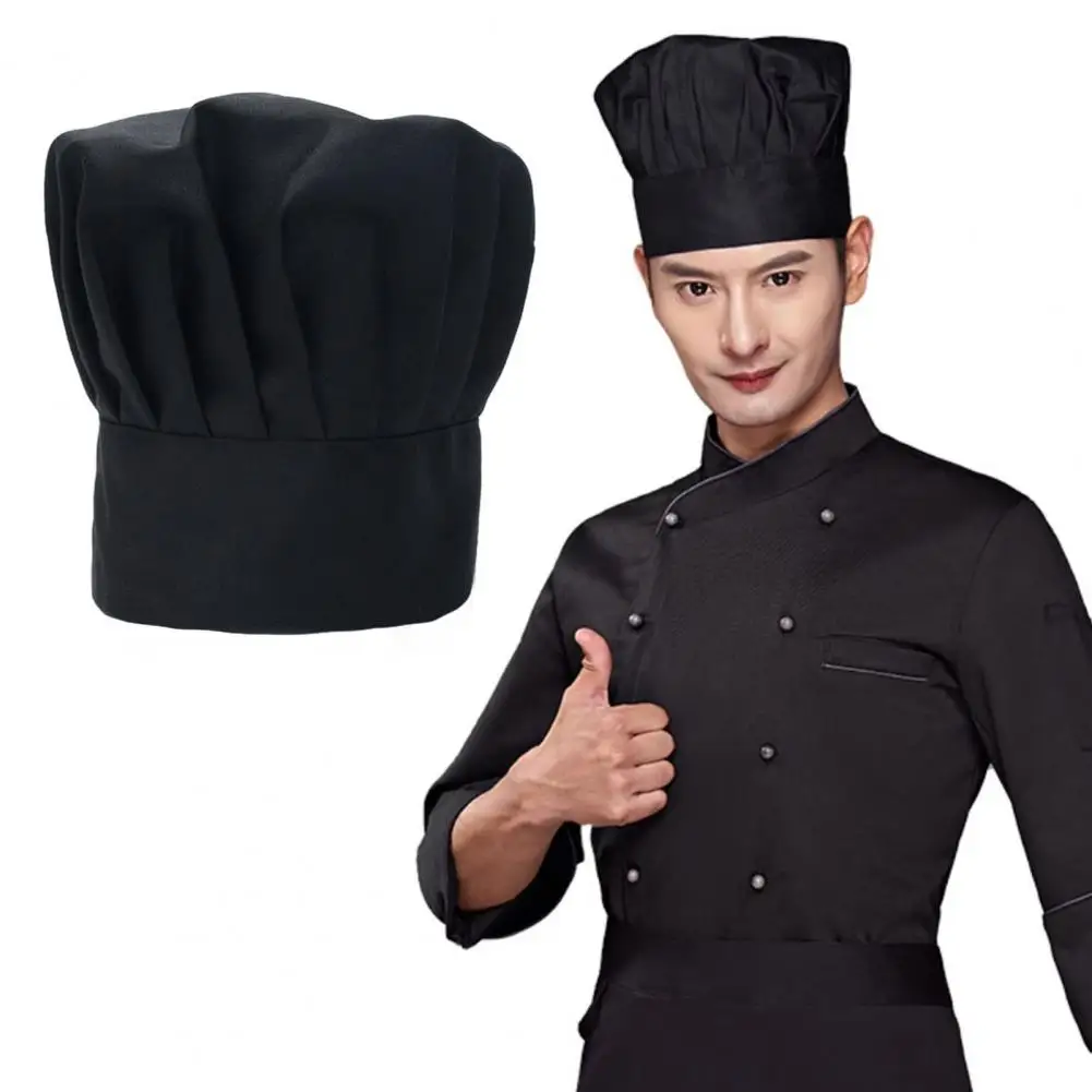 Kitchen Catering Work Chef Hat Professional Chef Hat for Kitchen Catering Work Unisex Solid White Cooking Costume Hat for Men