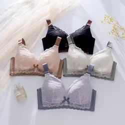 Underwear Women's Thin Style No Underwire Gathering Bra Large Size Anti-Sagging Adjustment Type Wipe Chest Close Edge Meat