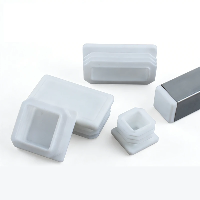 White Square Tube Pipe Plug Rectangle Plastic Blanking End Cap Table Leg Feet Inserts Plugs Dust Cover 15x15mm to 60x120mm image 4