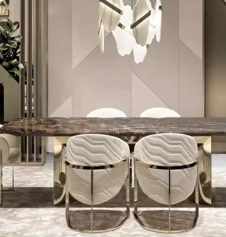 & Elegant Stainless Steel Chair  Modern Design Hot Sell Rust-Resistant High-Durability for Dining Office & Outdoor Spaces